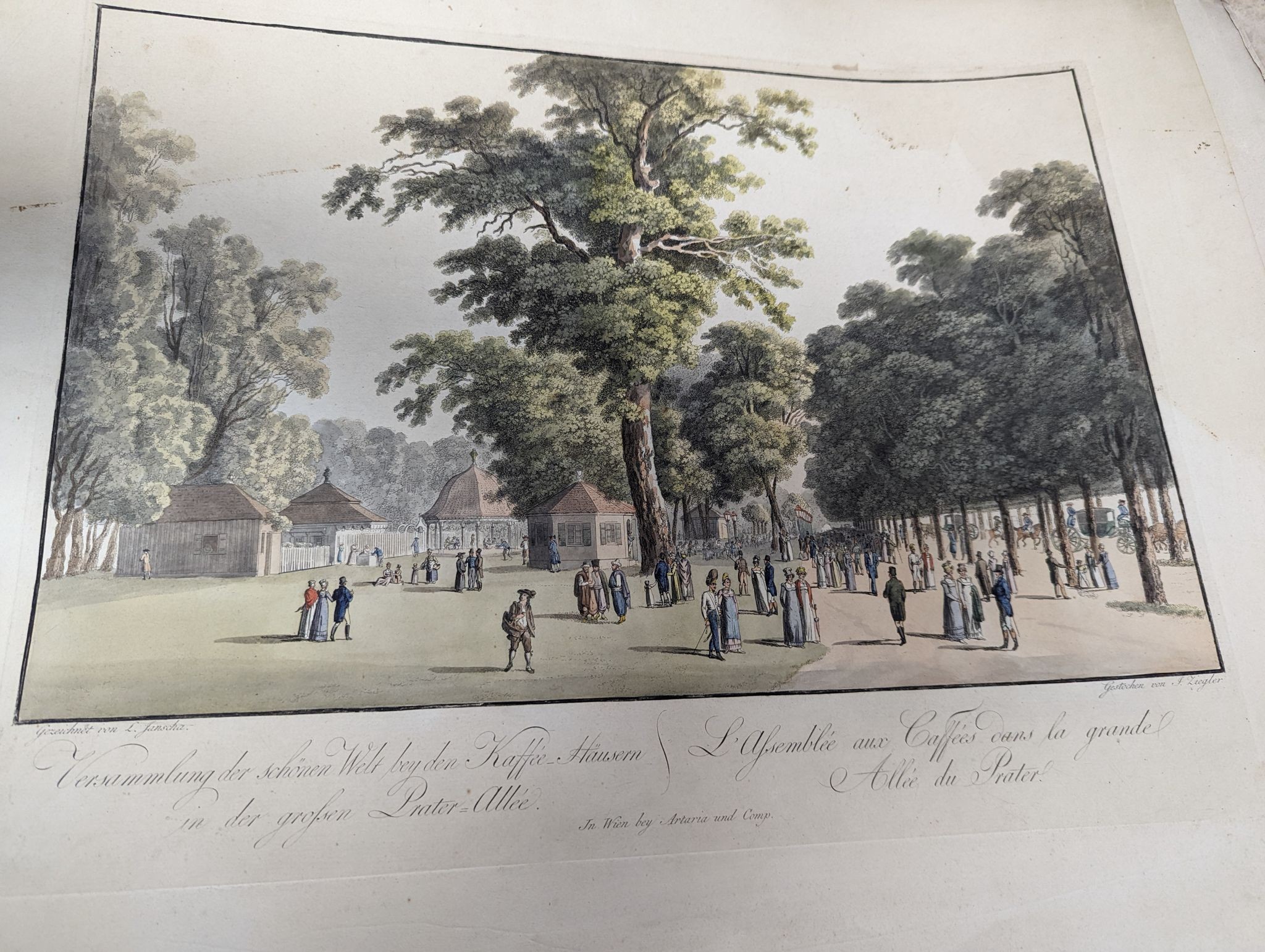 A folio of 19th century German and Austrian hand coloured prints and steel engravings Approx. 40 x 50cm.